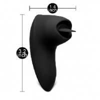 Vibrator with Tongue 12 Speeds Silicone Rechargeable BLACK
